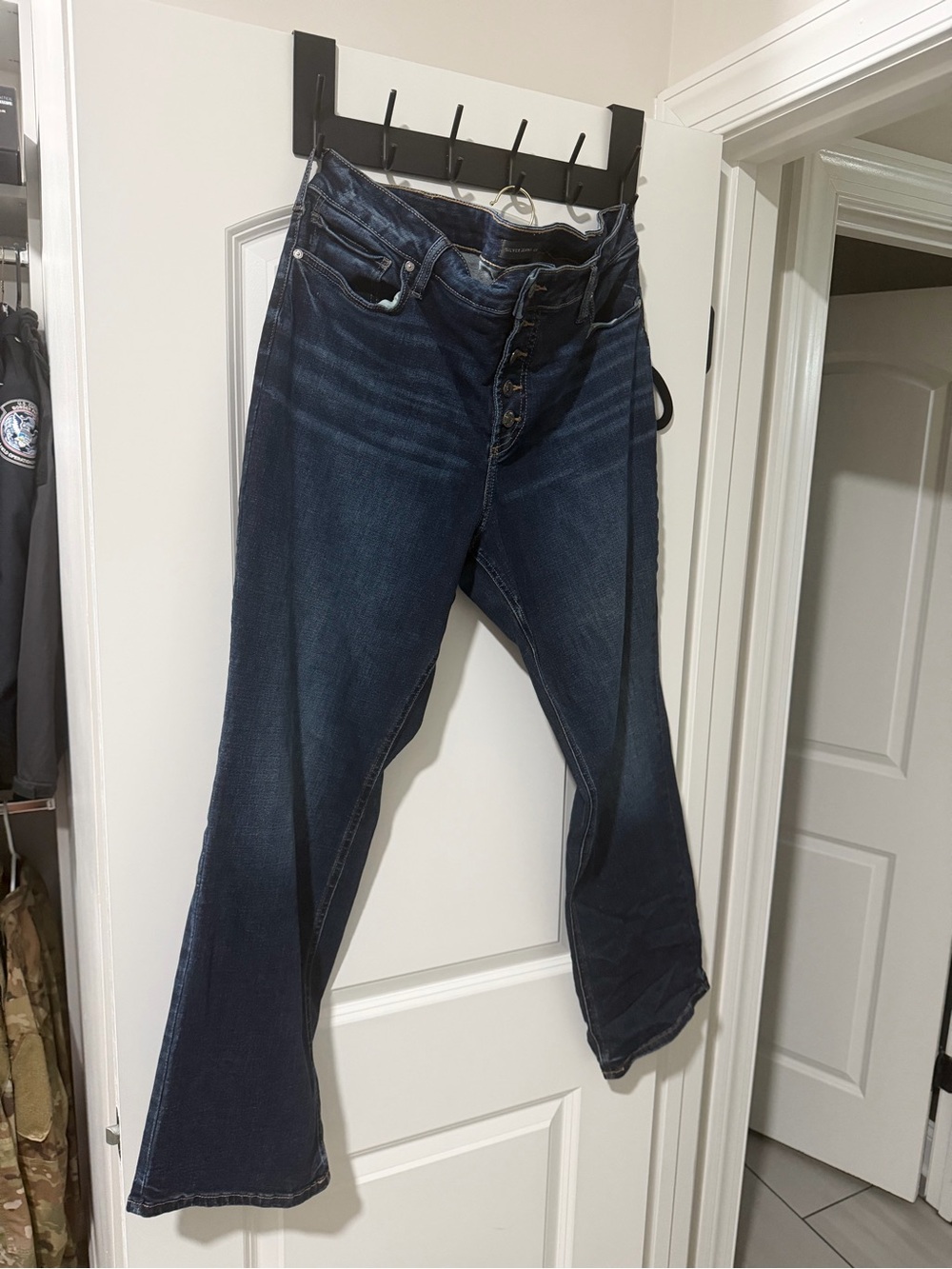 Silver Jeans Dark Blue Flare Jeans - Button-Fly